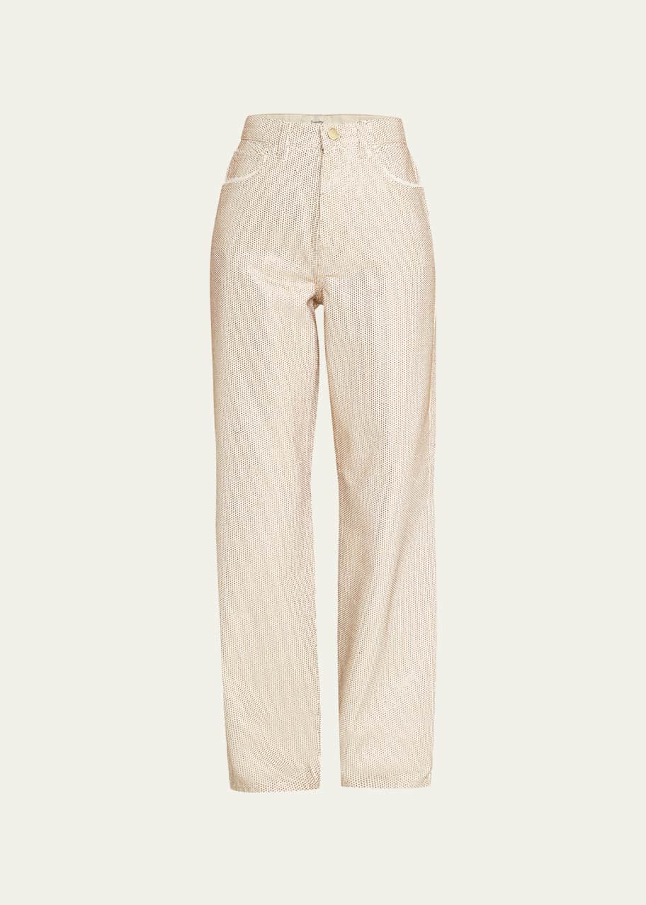 Triarchy Ms. Keaton High Rise Crystal Baggy Jeans - Bergdorf Goodman