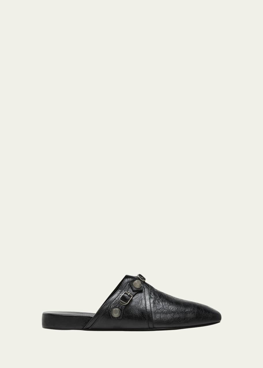 Balenciaga Men's Cosy Cagole Leather Mules - Bergdorf Goodman