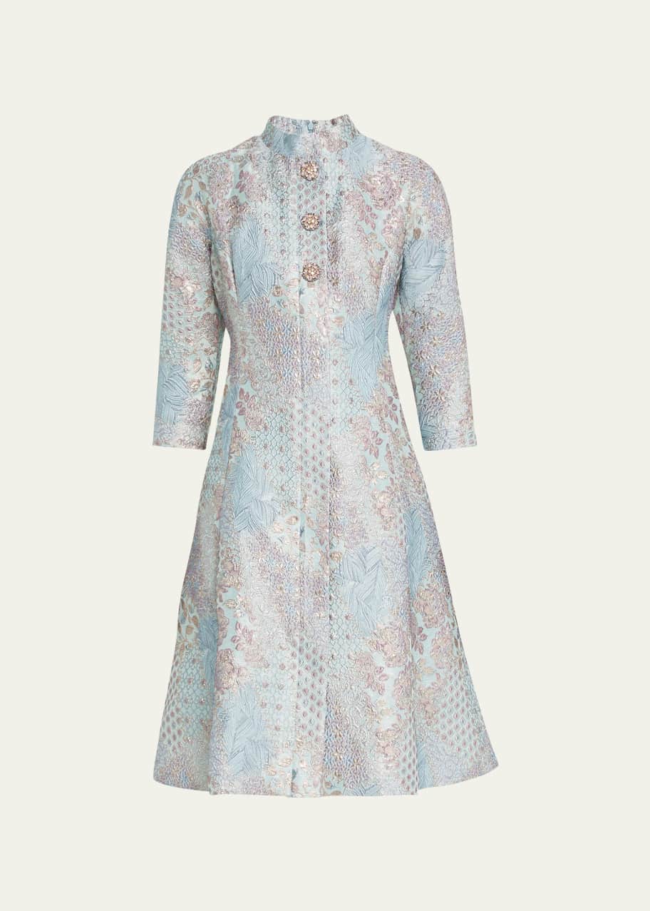 Aubrey Jacquard IslandZone® 3/4-Sleeve Dress