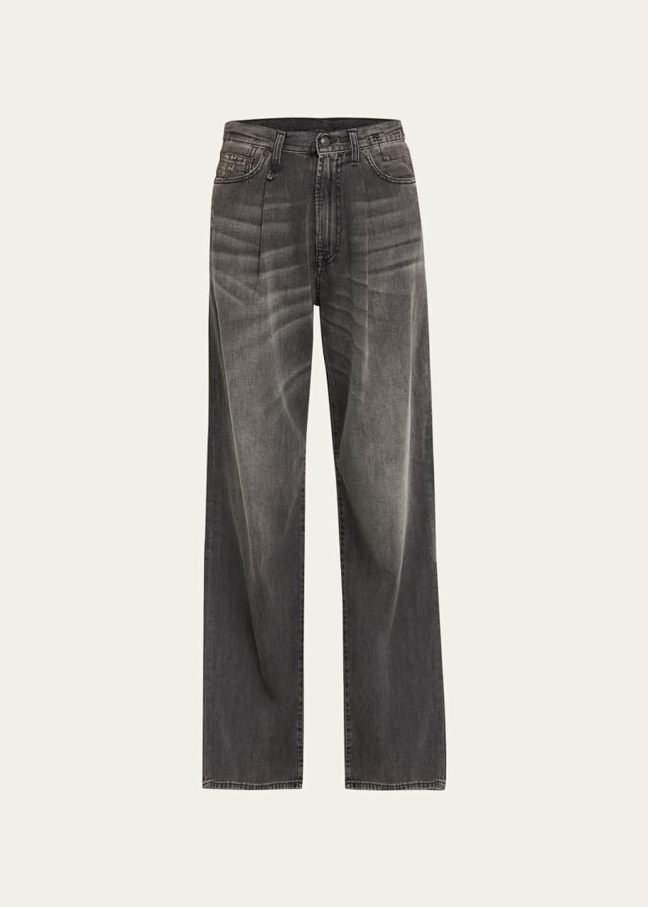 Image 1 of 1: Damon Pleated Wide Baggy Jeans