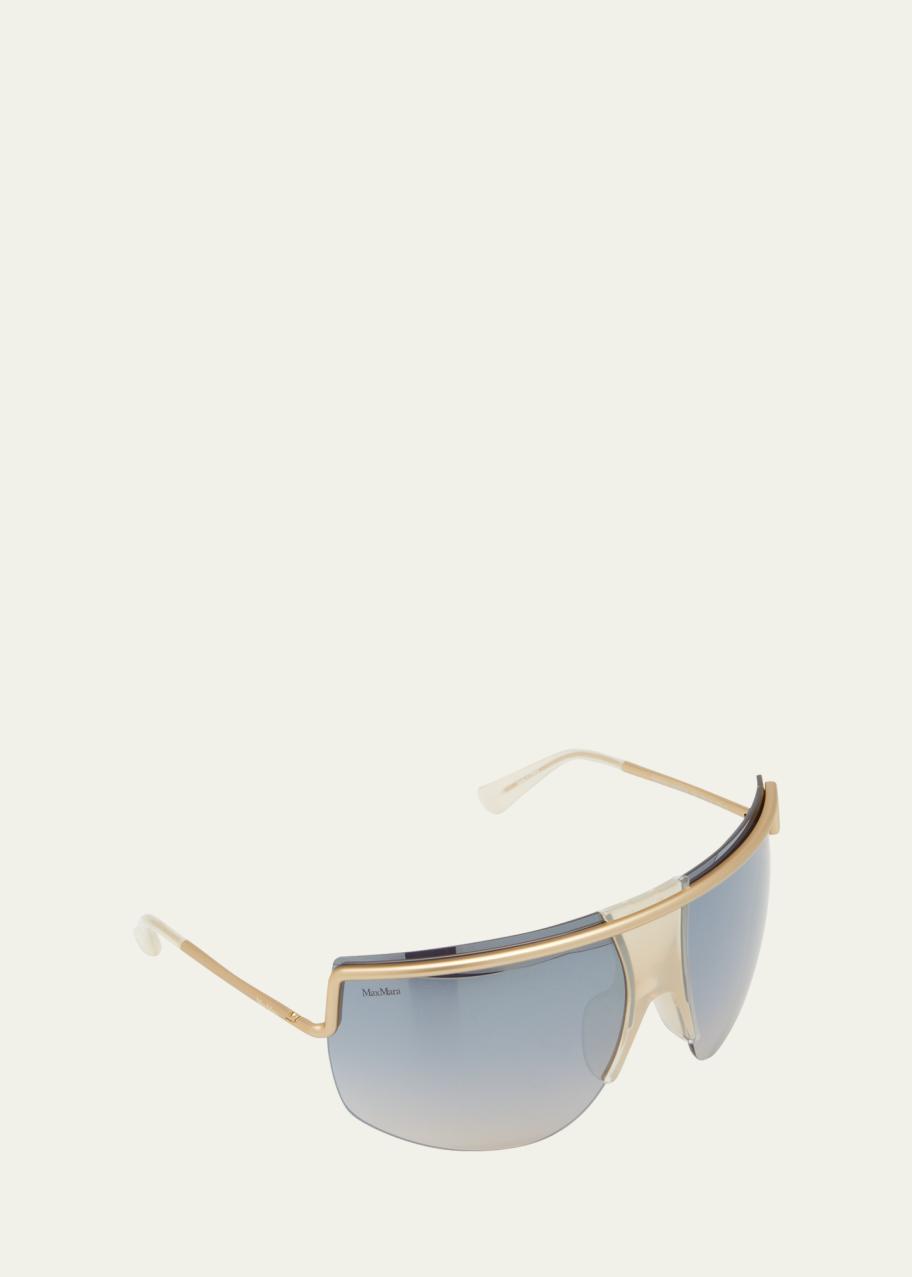 Max Mara Rimless Metal Shield Sunglasses - Bergdorf Goodman display picture 2