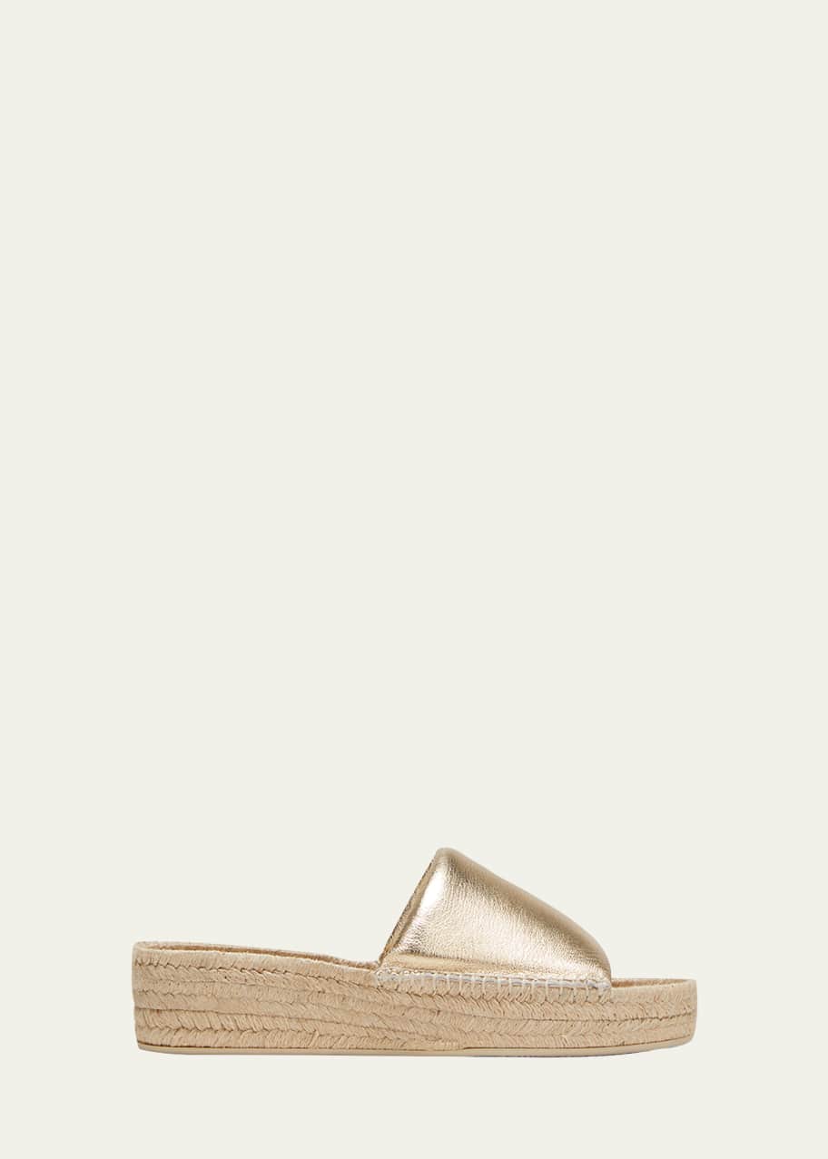 Image 1 of 1: Jesse Metallic Slide Espadrille Sandals