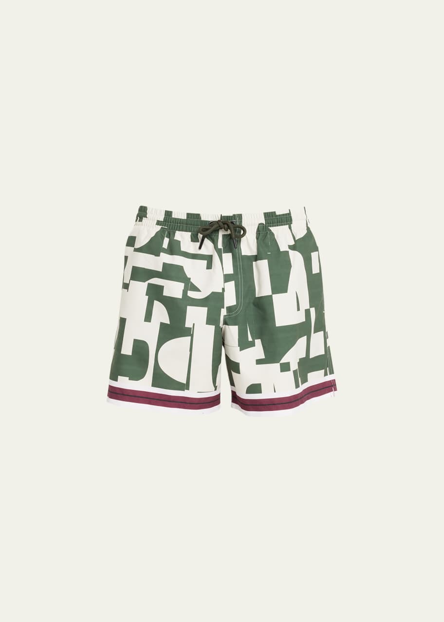 Dries Van Noten Men's Phibbs Patterned Swim Shorts - Bergdorf Goodman