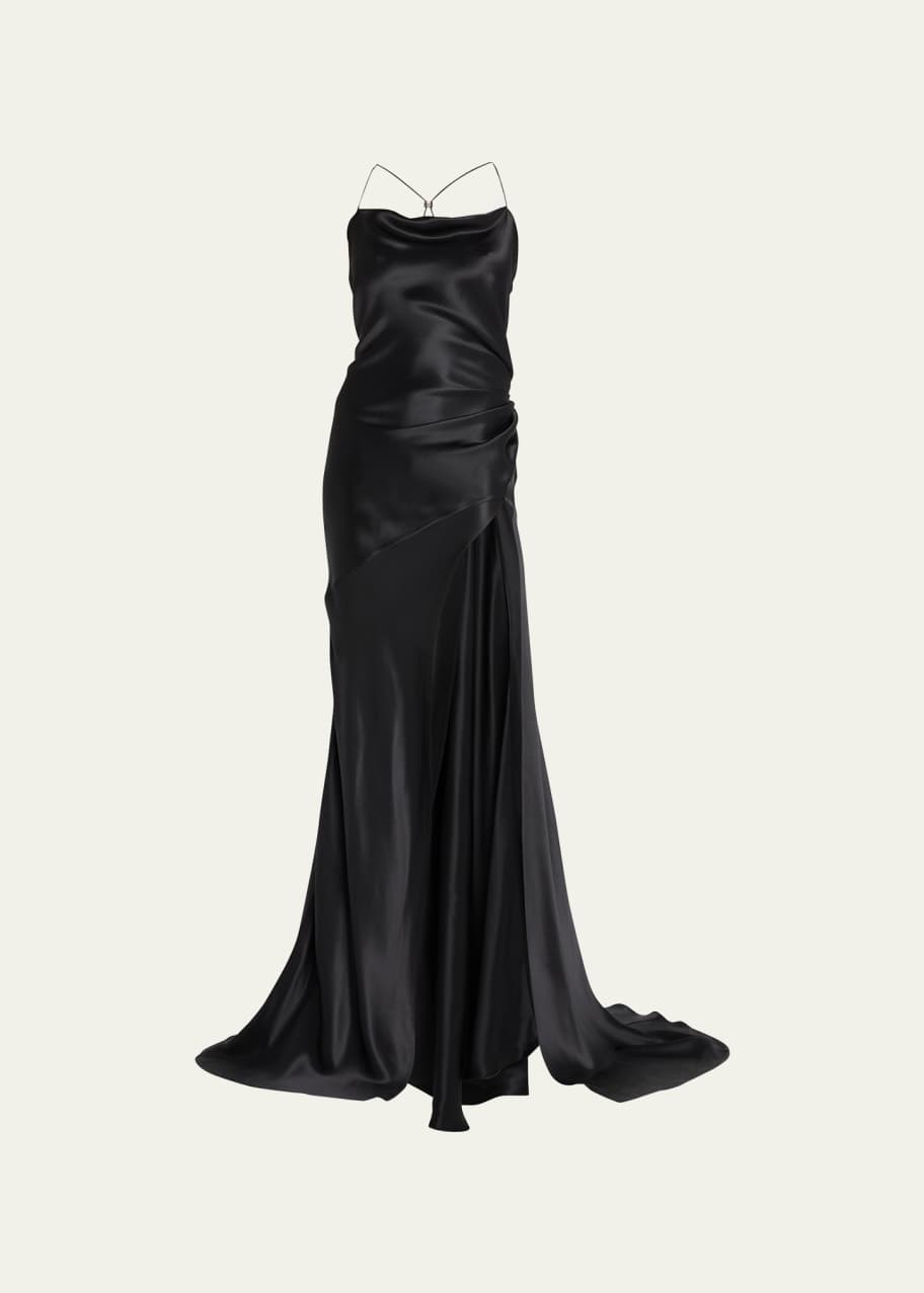 Bach Mai Cowl Neck Open-Back Silk Bias Gown - Bergdorf Goodman