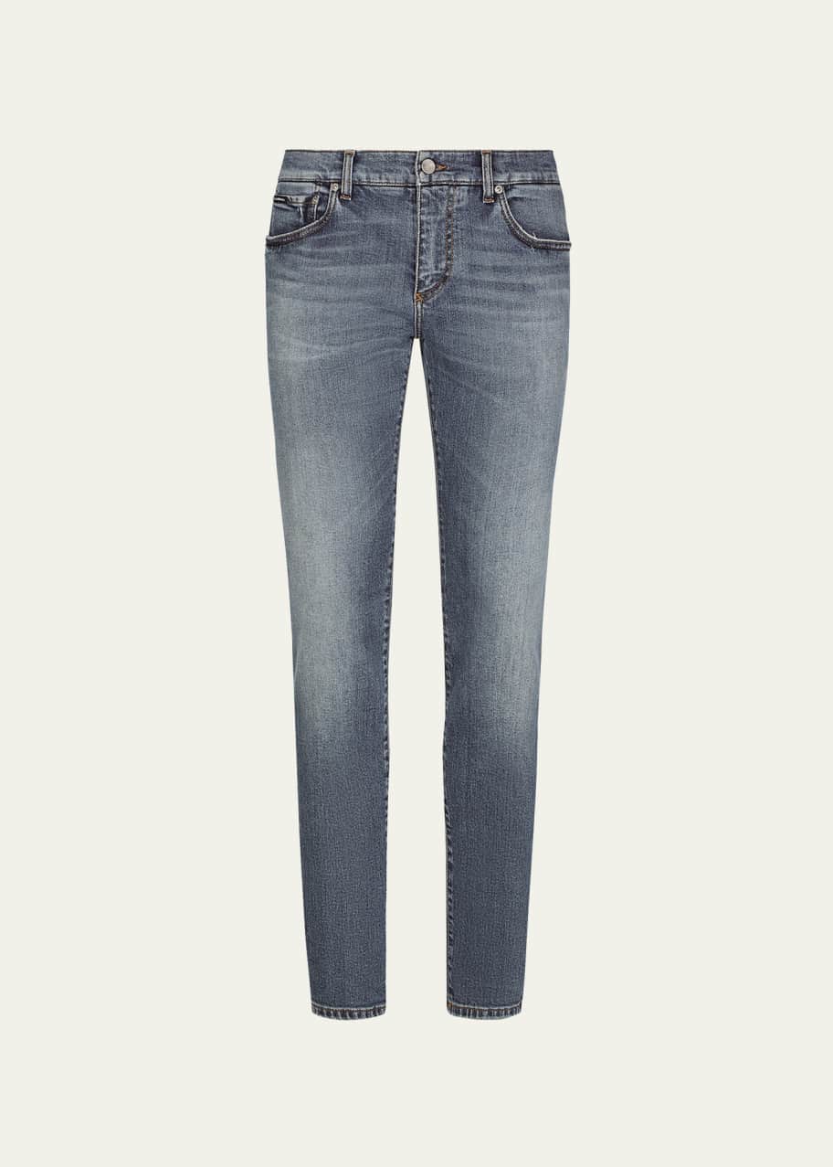 Dolce & Gabbana Grey Washed Cotton Skinny Denim Jeans
