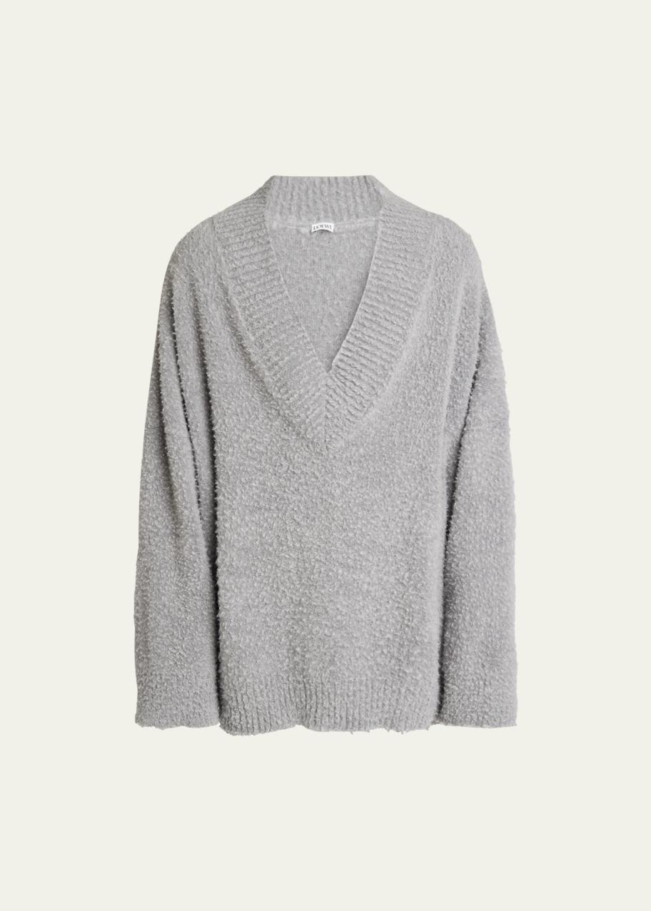 Loewe Men's Poly-Wool Textured Oversized Sweater - Bergdorf Goodman