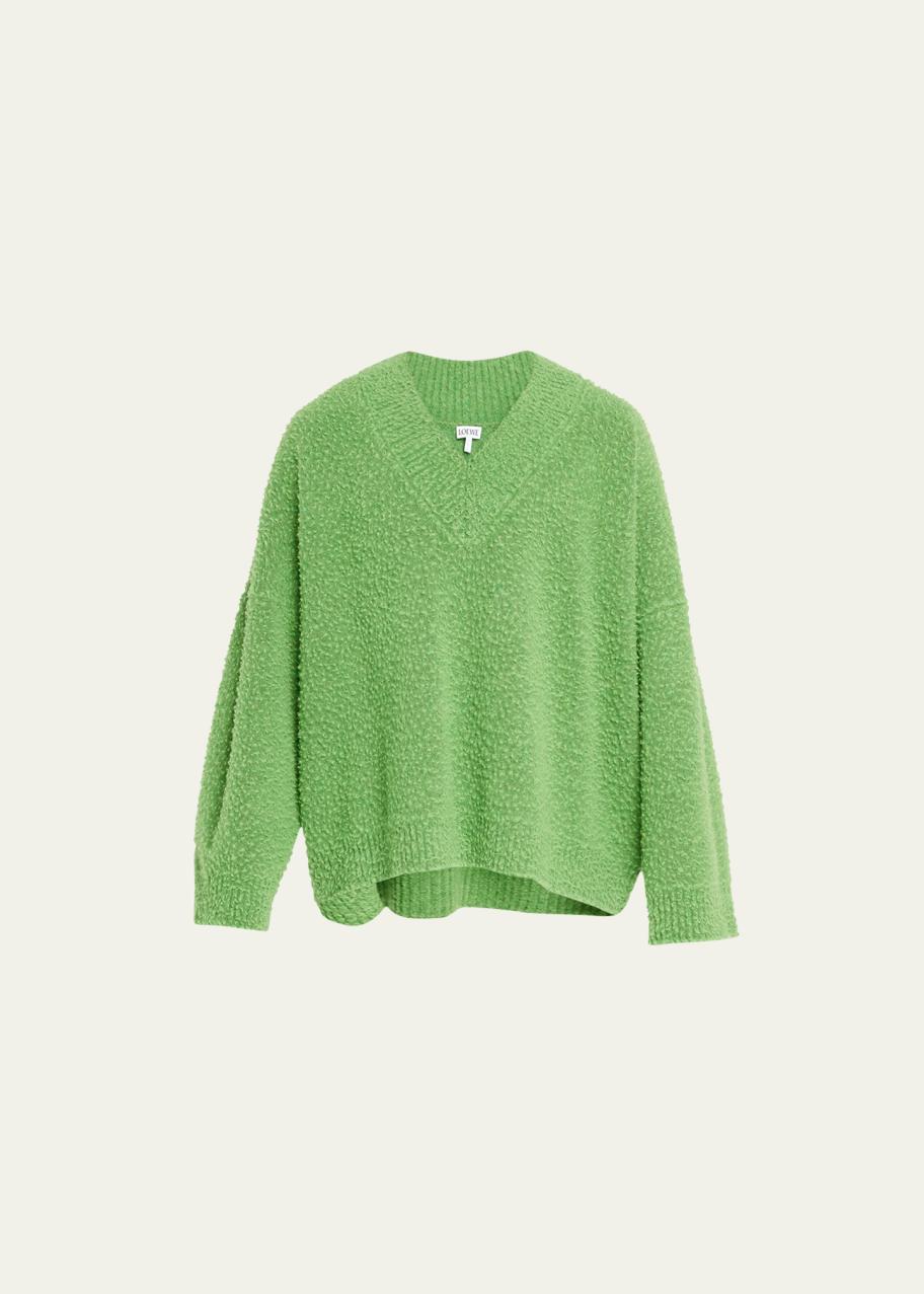 Loewe Men's Poly-Wool Textured Oversized Sweater - Bergdorf Goodman