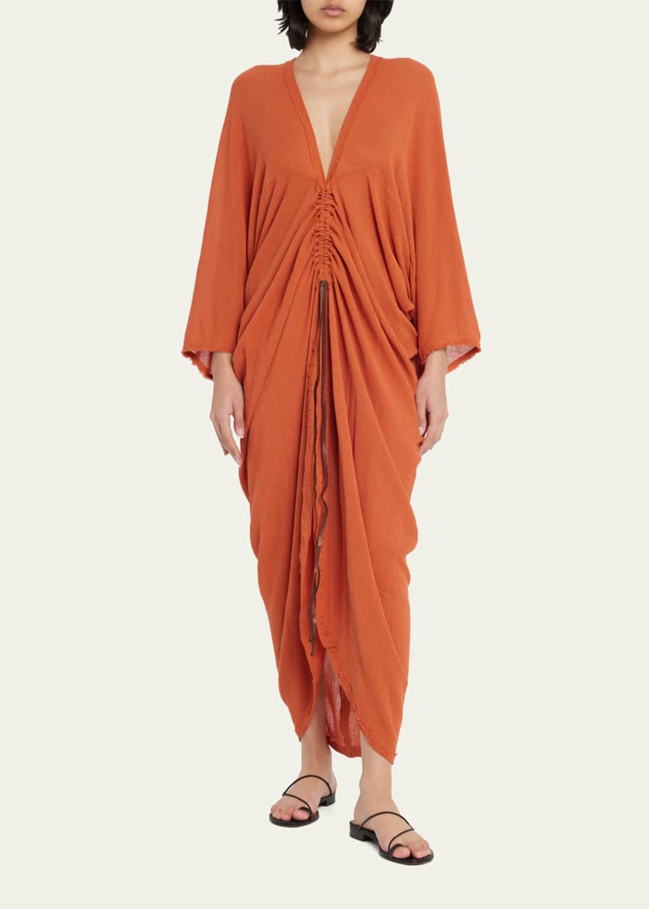 CARAVANA Tiop Cinched V-Neck Maxi Dress - Bergdorf Goodman