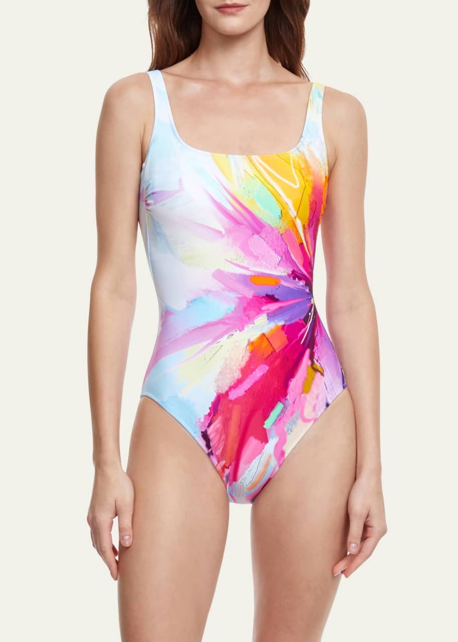 Gottex square neck one piece swimsuit hotsell