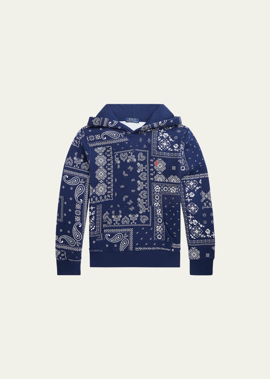 Blue bandana print hoodie sale