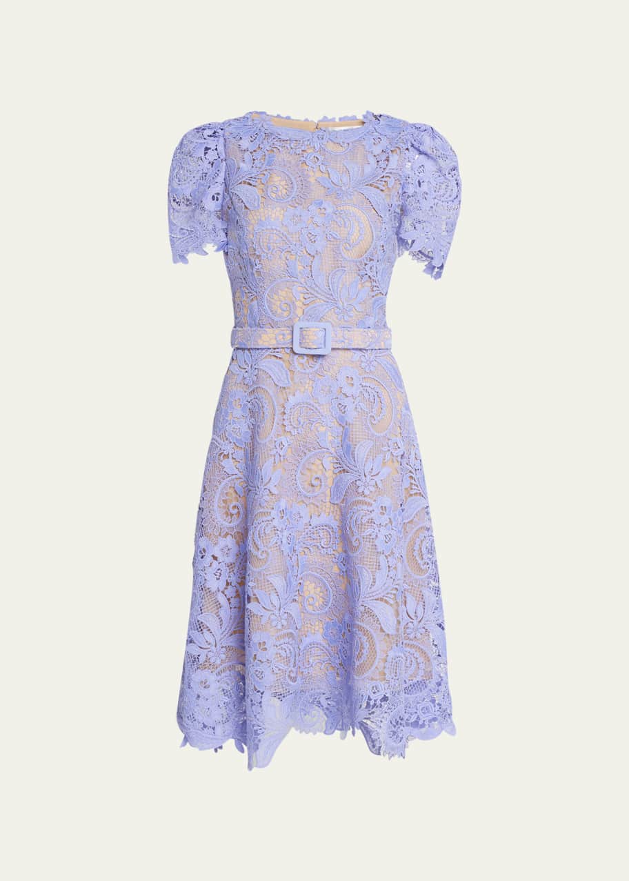 chinese dress ladies Fate by LFD Off White Belted Fit and Flare Lace Midi Dress main image 1