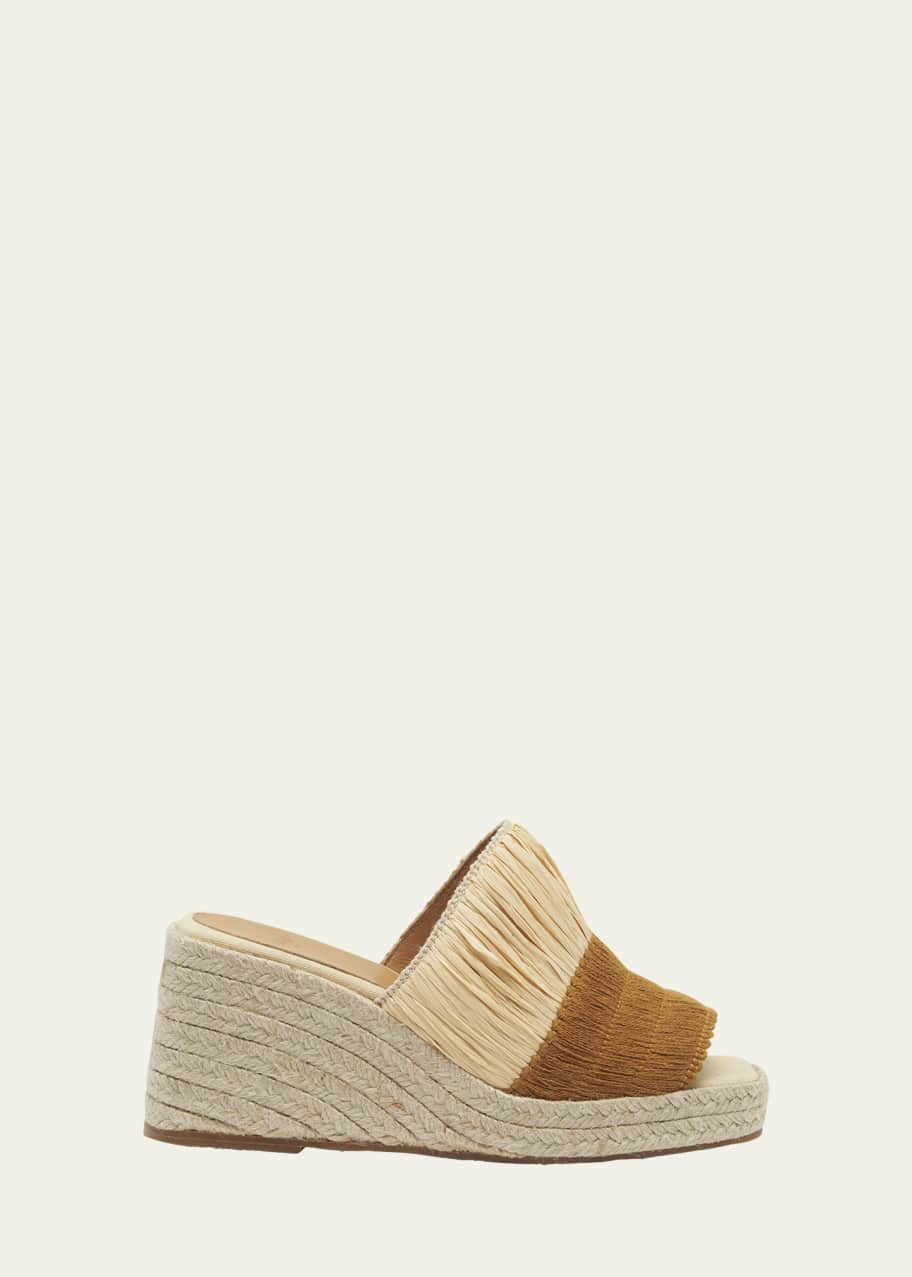 Image 1 of 1: Tonia Bicolor Raffia Wedge Espadrilles