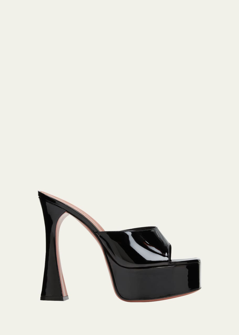 Amina Muaddi Dalida Patent Platform Mule Sandals Bergdorf Goodman