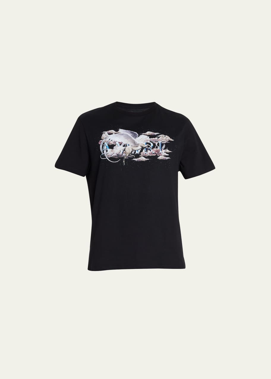 Amiri Men s Pegasus Script Logo T Shirt Bergdorf Goodman