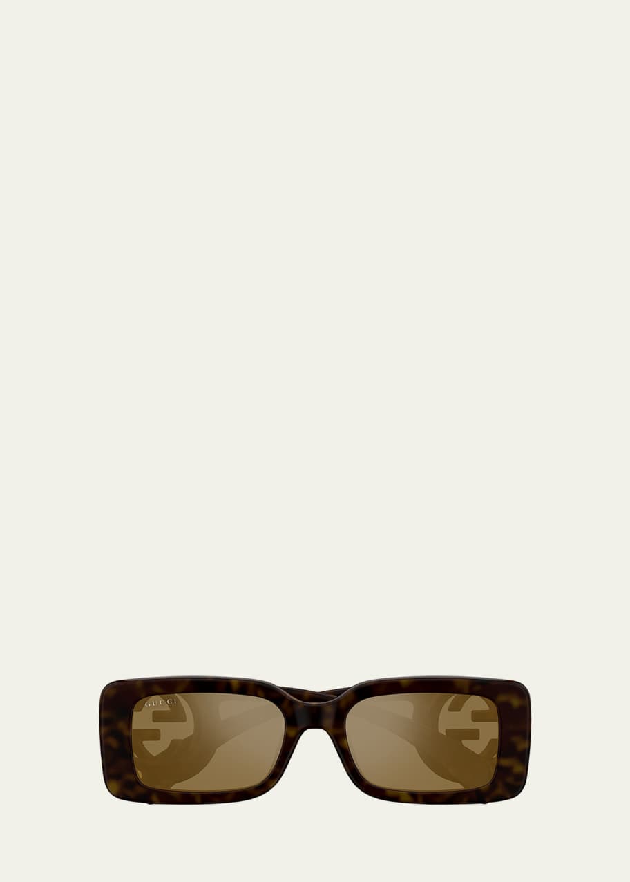 【関税&送料込】Gucci Rectangular Sunglasses In Acetate Gucci Men's Rectangle Acetate Sunglasses | Neiman Marcus