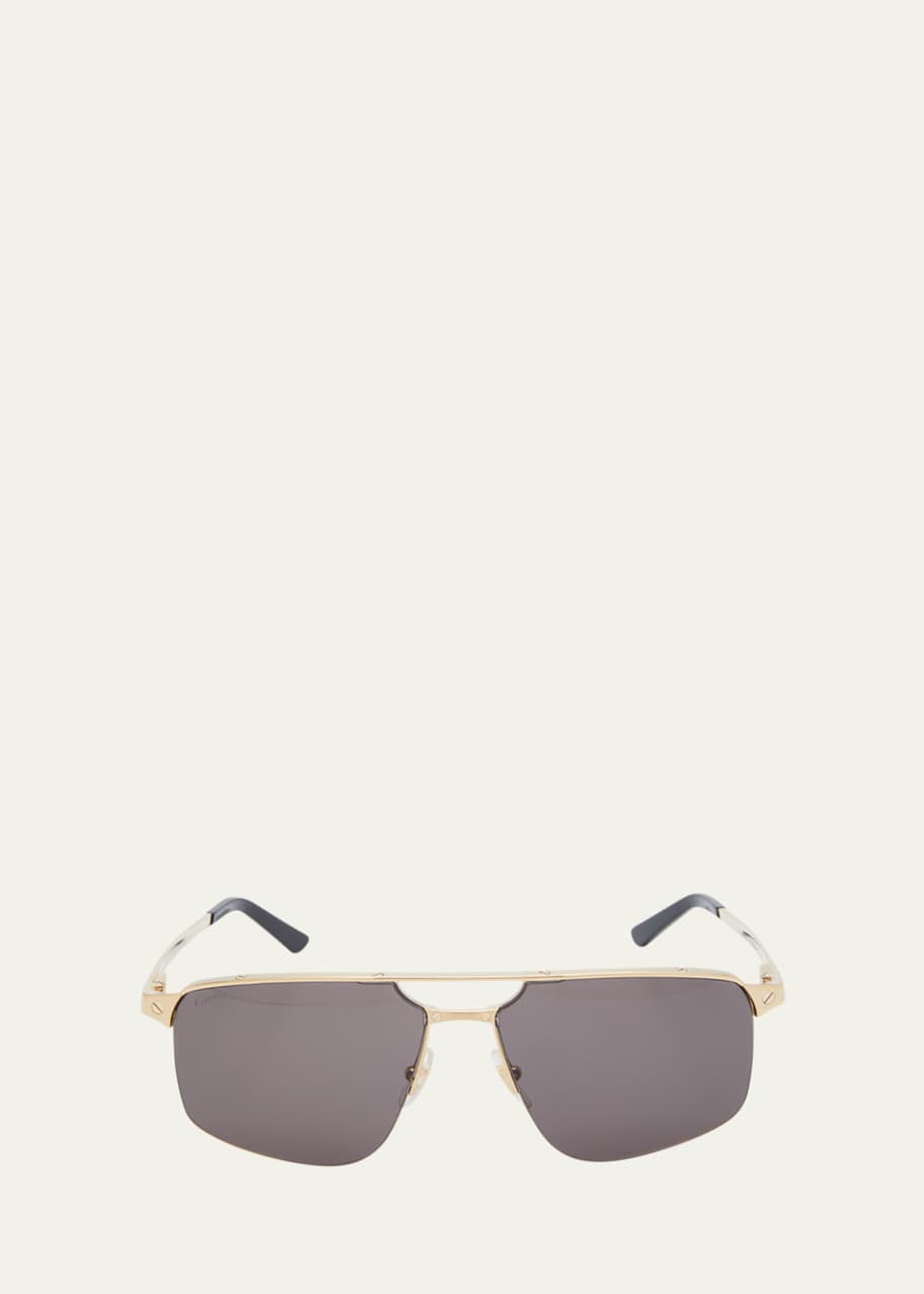 Image 1 of 1: Men's Square Rimless Metal Sunglasses