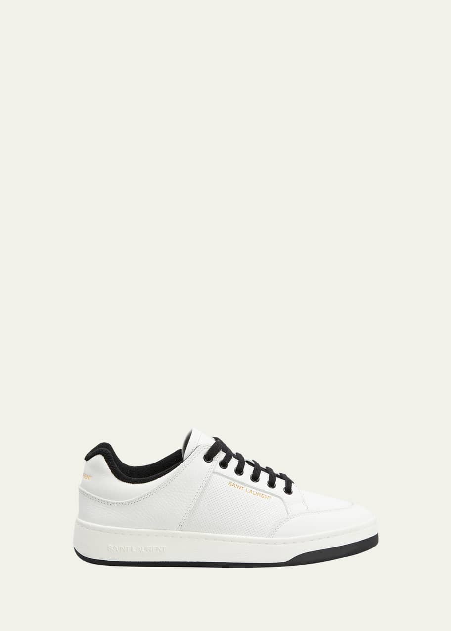 Image 1 of 1: Men's SL/61 Leather Contrast-Trim Sneakers