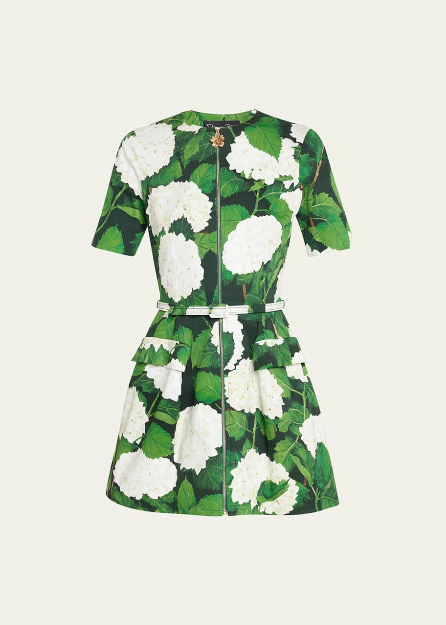 green emerald velvet dress Dolce & Gabbana Hydrangea Ruffled Sheer Dress