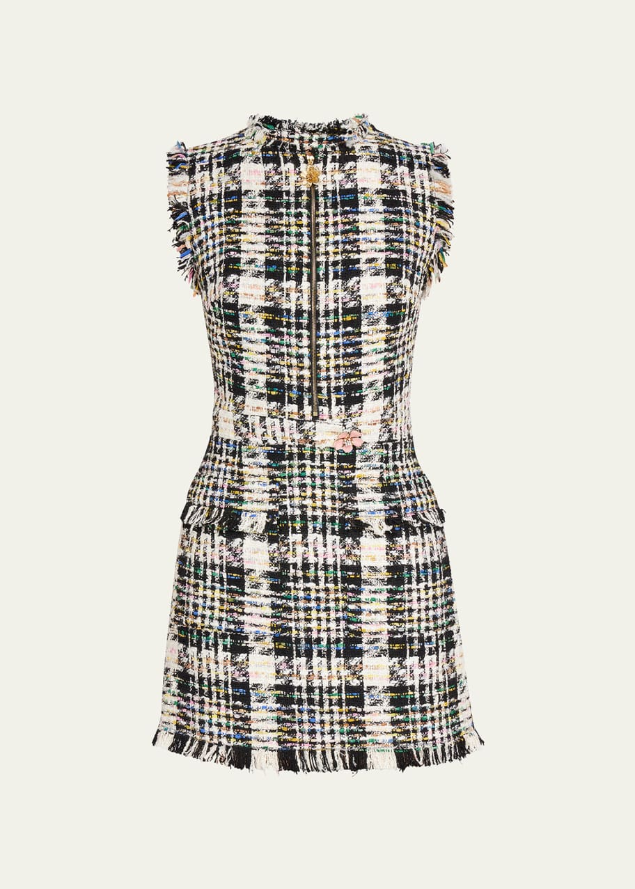 Oscar de la Renta Ribbon Tweed Mini Dress - Bergdorf Goodman