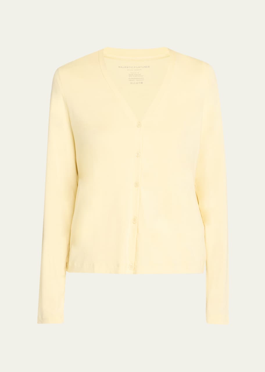 Image 1 of 1: Soft Touch Button-Front Cardigan