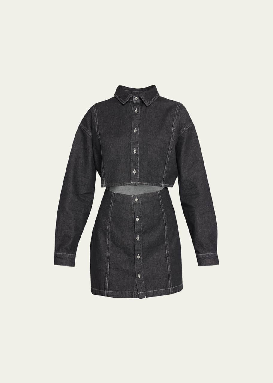 white christmas dresses Take it Up a Notch Long Sleeves Denim Dress main image 1