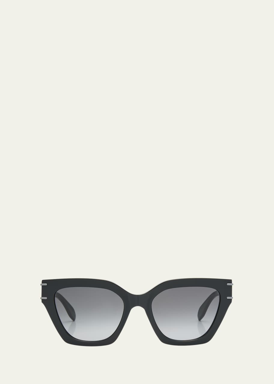 Image 1 of 1: Acetate Cat-Eye Sunglasses w/ Logo Detail