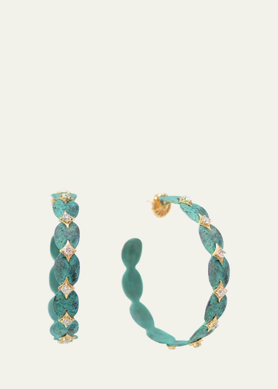 Diamond & Blackened Two-Tone Crivelli Hoop Earrings