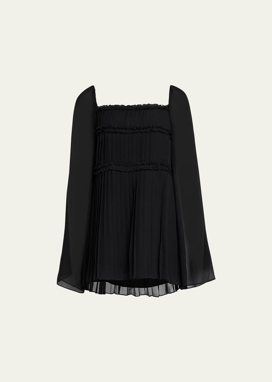 Alexis Zori Bell-Sleeve Pleated Mini Dress - Bergdorf Goodman
