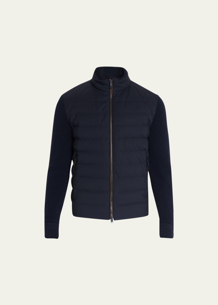 ZEGNA Men's Trofeo Hybrid Jacket w/ Knit Sleeves - Bergdorf Goodman