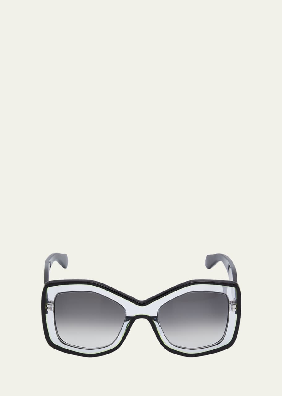 【ALAIA】Logo square sunglasses ALAIA Logo Square Acetate Sunglasses - Bergdorf Goodman