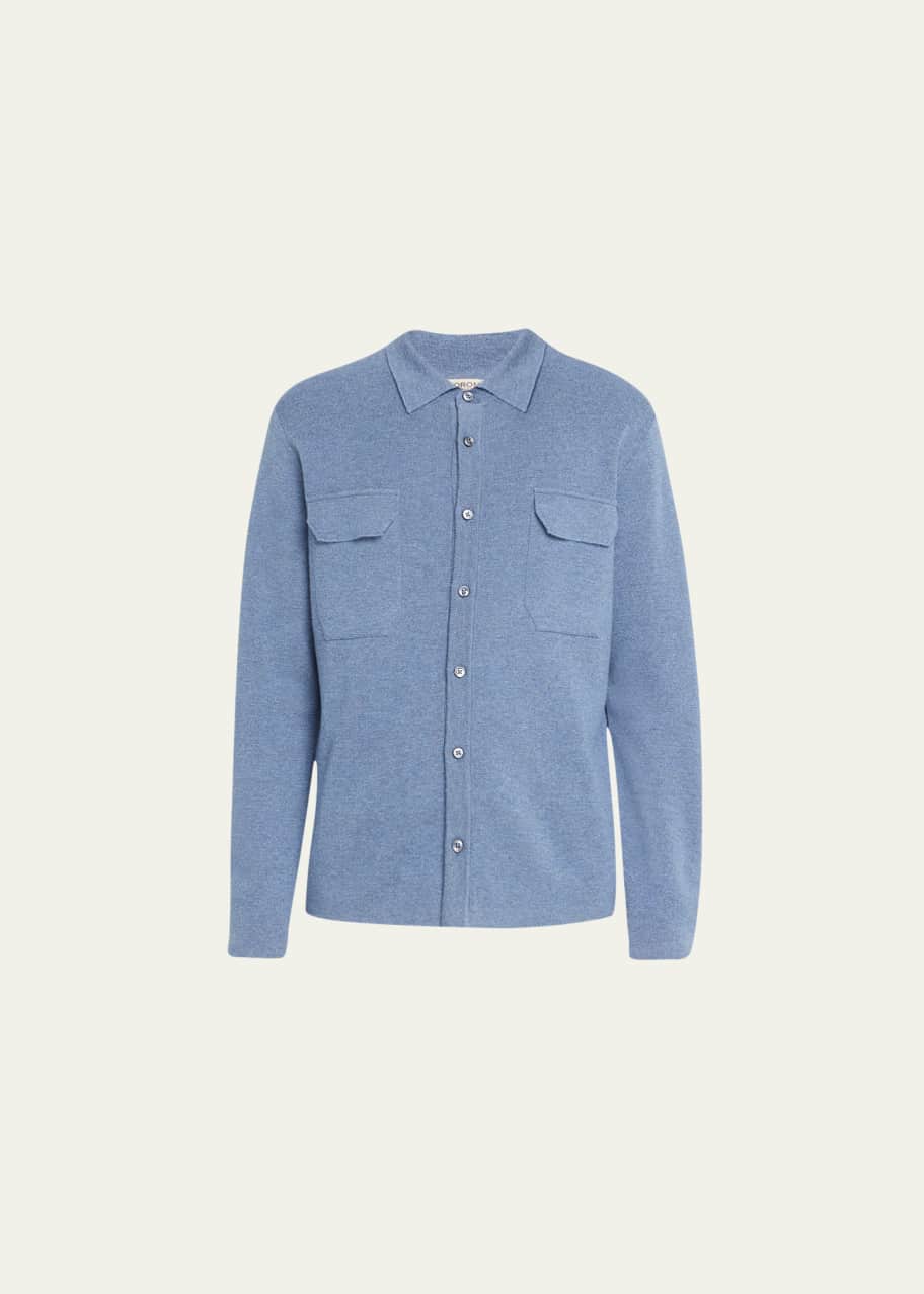Image 1 of 1: Men's Cashmere-Linen Shirt Jacket