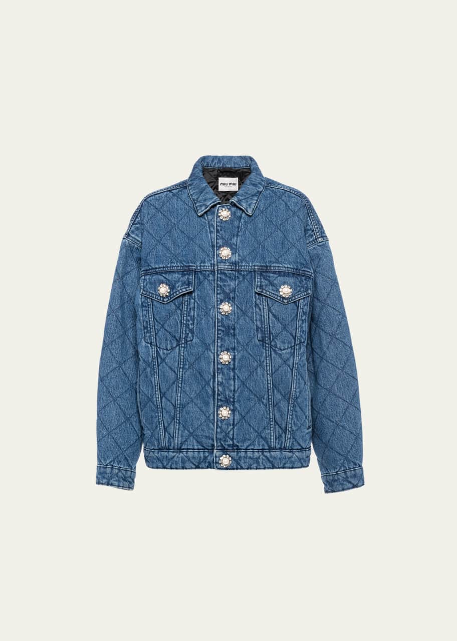 Miu Miu Oversized Padded Denim Jacket - Bergdorf Goodman