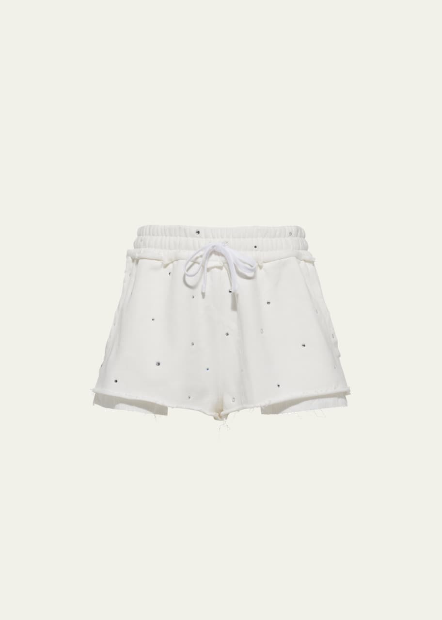 Miu Miu Crystal Paperbag Wool Shorts - Bergdorf Goodman