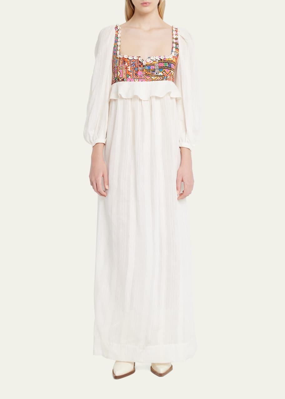 Alix of Bohemia Bibi Hand-Embellished Empire-Waist Maxi Dress ...