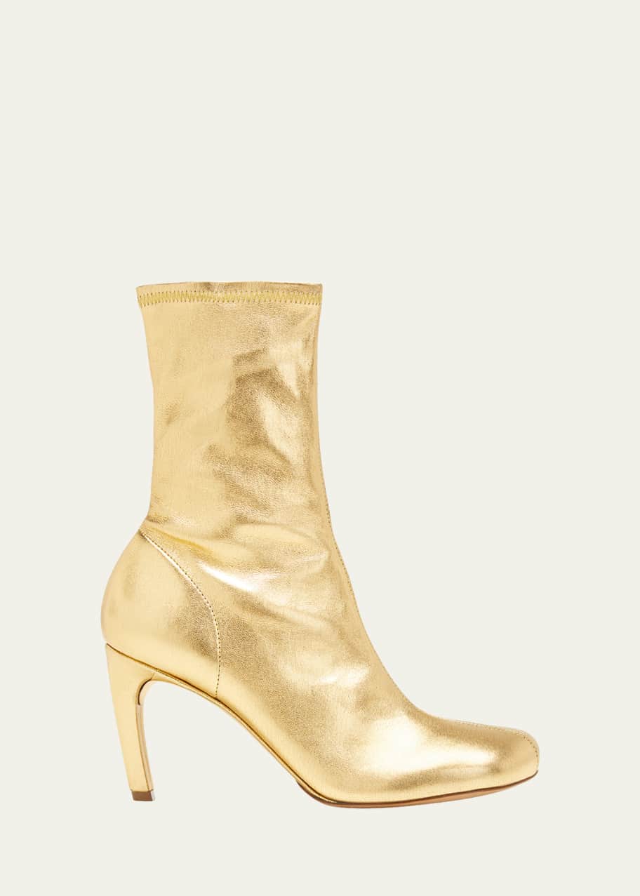 Dries Van Noten Stretch Metallic Stiletto Mid Boots Bergdorf Goodman