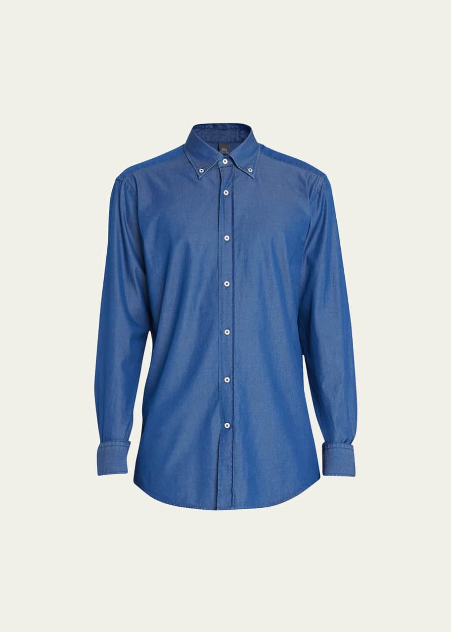 Camiceria Landini Men s Cotton Denim Sport Shirt Bergdorf Goodman