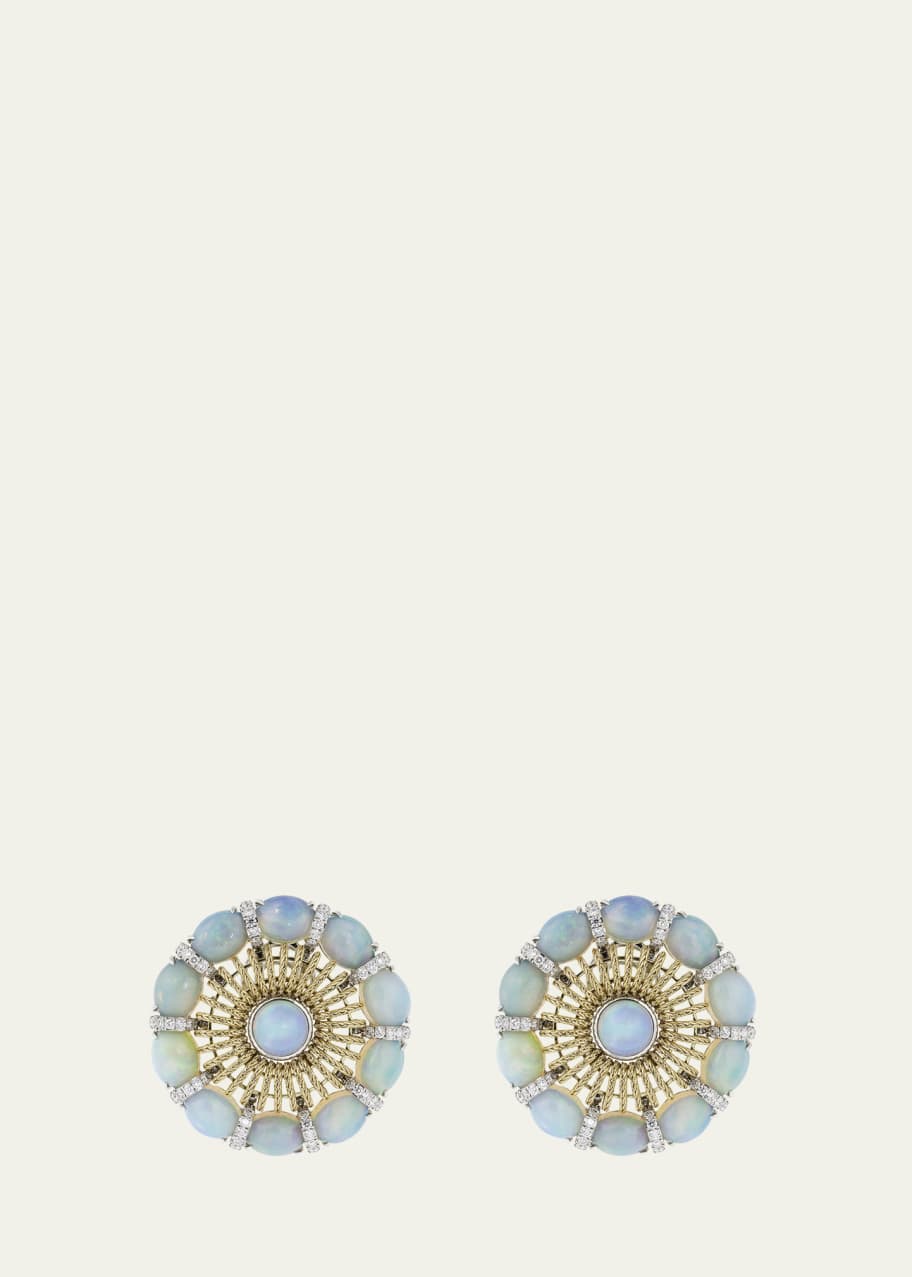 Image 1 of 1: Together 18k Opal and Diamond Earrings
