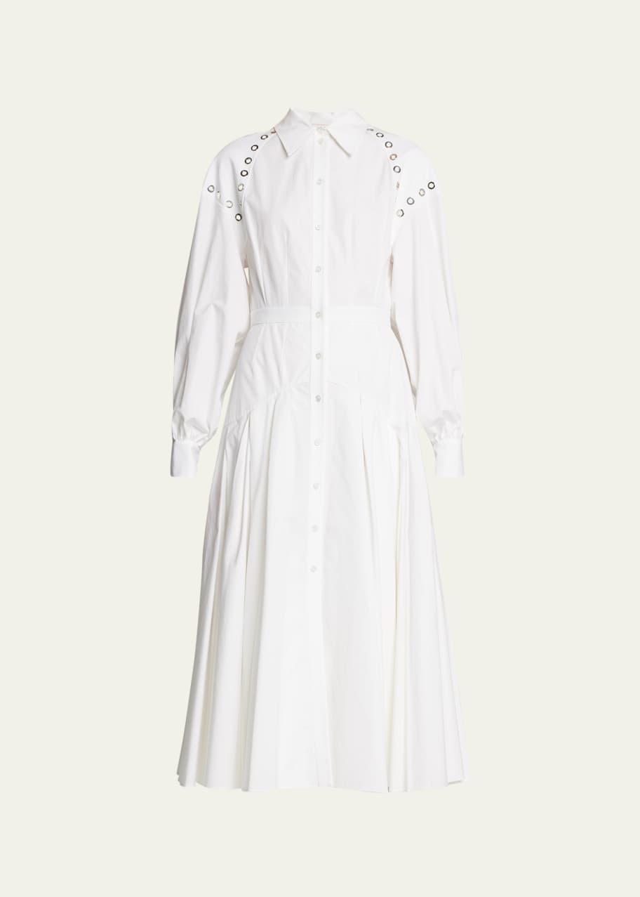 alexander mcqueen white shirt dress Alexander McQueen Women's Long Sleeve Shirt Dress in Optical White  Alexander McQueen