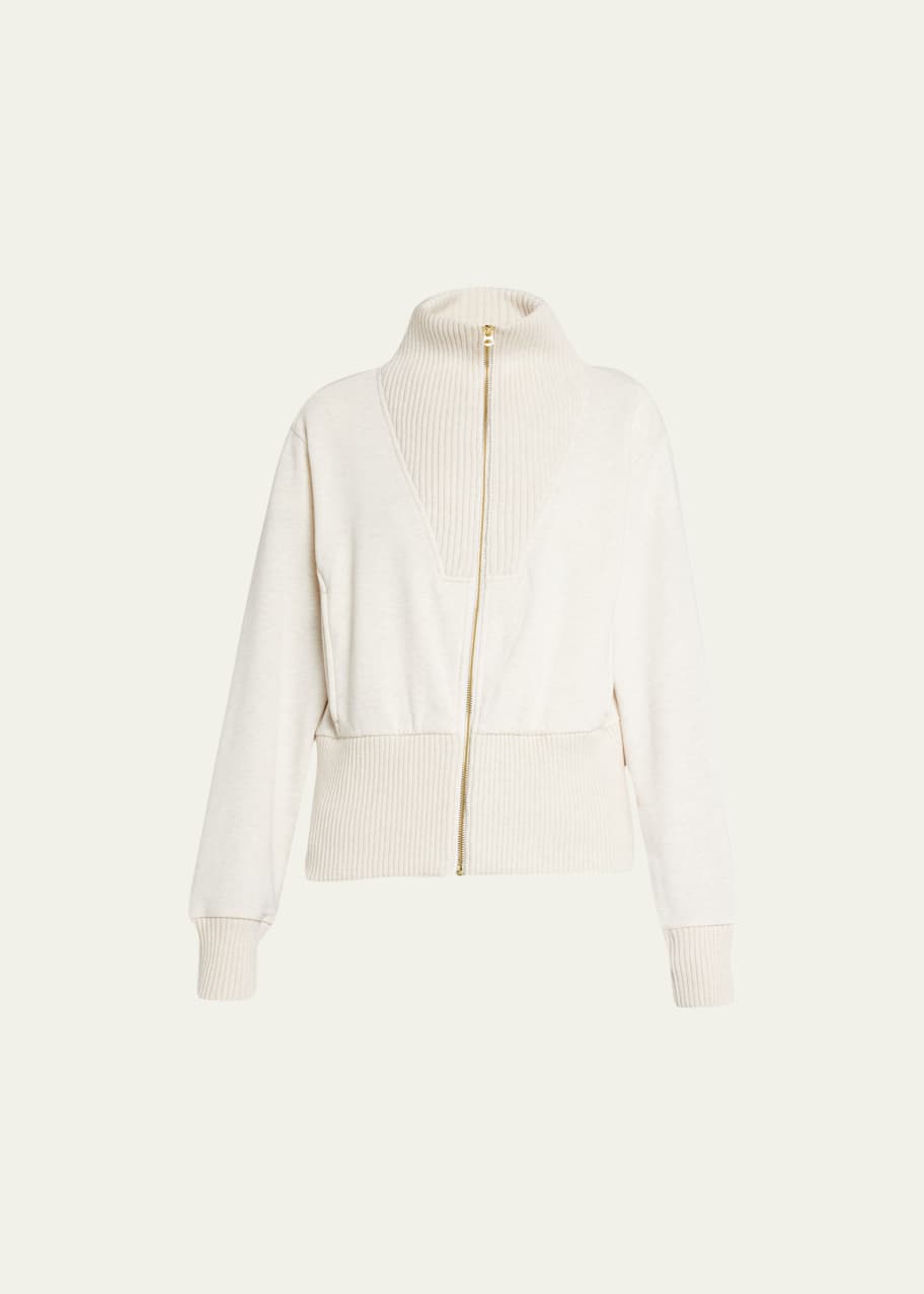 Varley Alisa Ribbed Zip-Front Sweater - Bergdorf Goodman