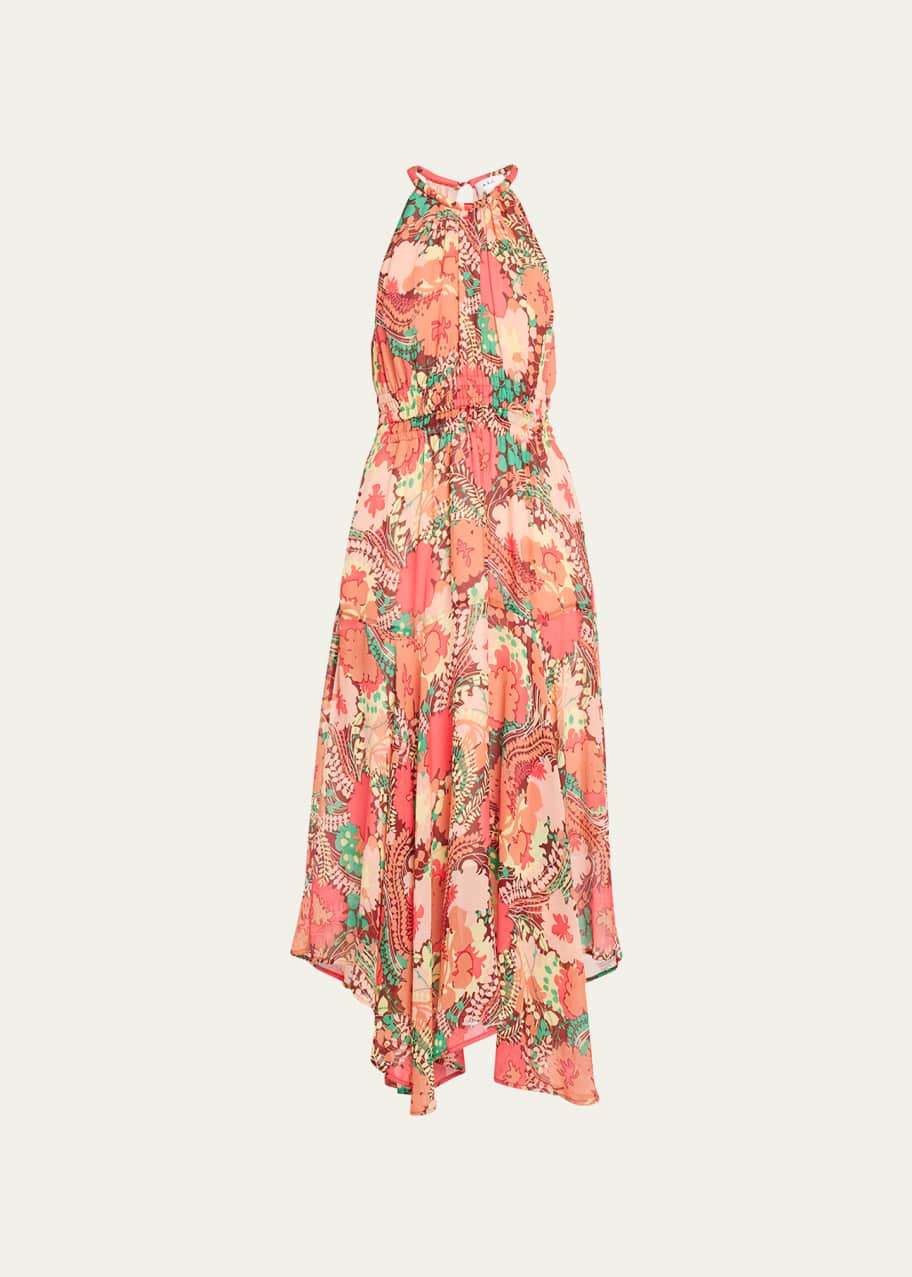 knee length dresses for ladies Jodie Printed Strapless Satin Midi Dress – VICI