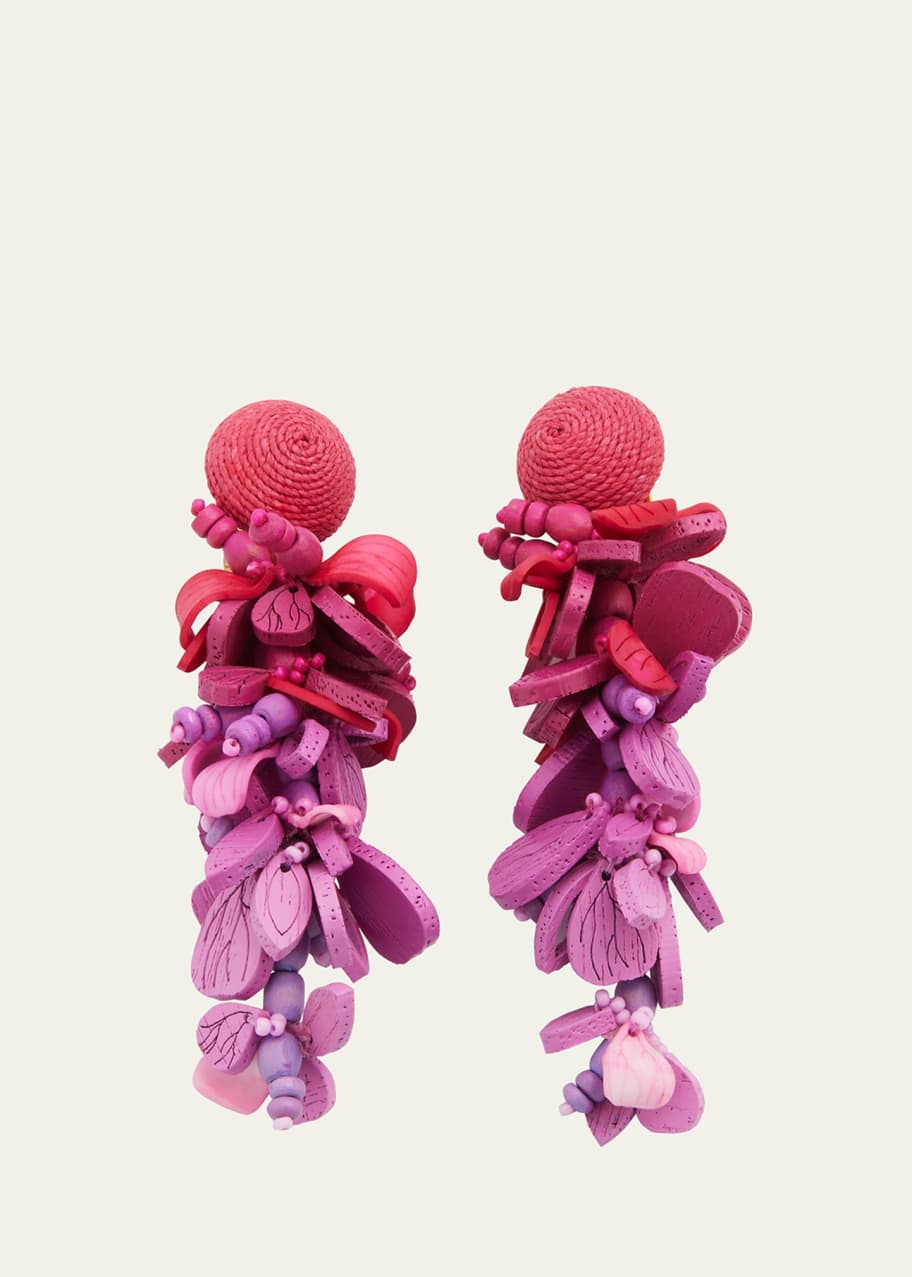 Image 1 of 1: Wooden Flower Cluster Earrings