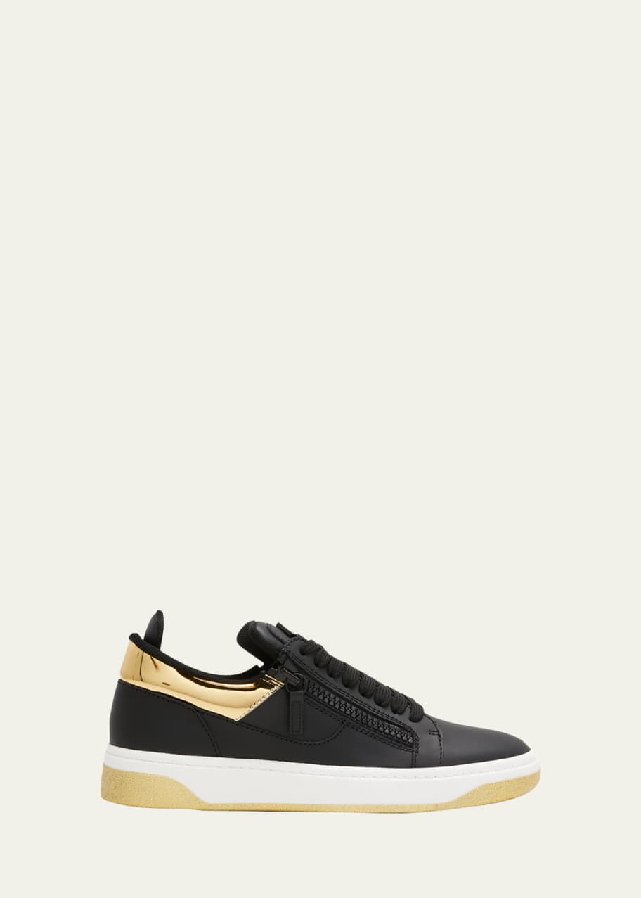 Giuseppe Zanotti Men s Double Zip Leather Sneakers Bergdorf Goodman