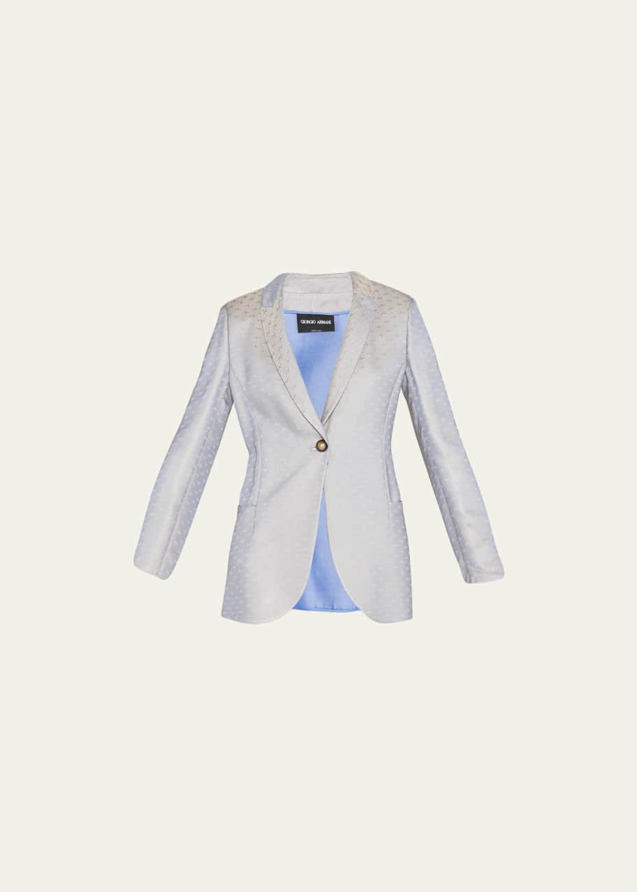 Image 1 of 1: Abstract Jacquard Single-Breasted Blazer