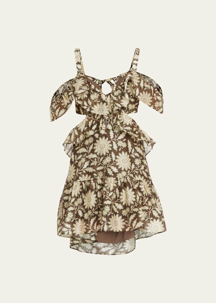 SIR Xanita Floral Frill Mini Dress - Bergdorf Goodman