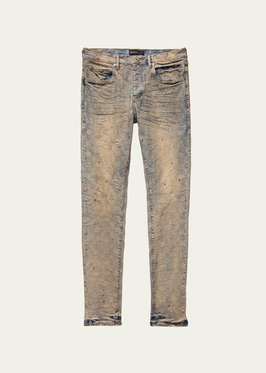 PURPLE Men's Tuffetage Monogram Jeans - Bergdorf Goodman
