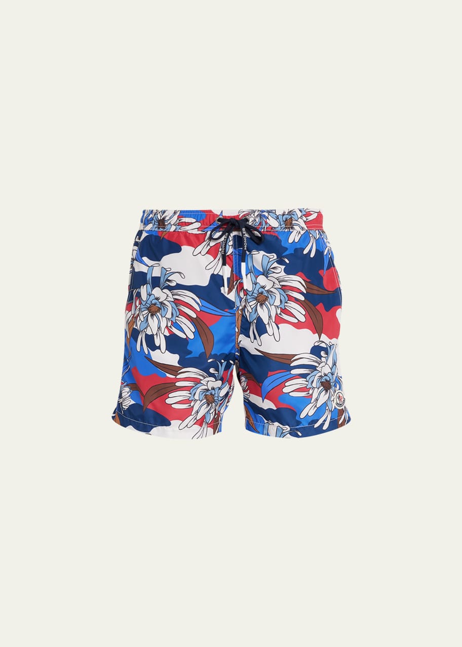 Moncler Men s Floral Camo Swim Shorts Bergdorf Goodman