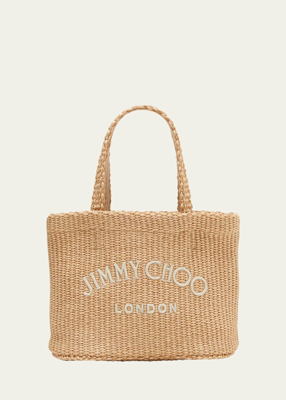 Jimmy Choo Mini Beach East-West Raffia Tote Bag - Bergdorf