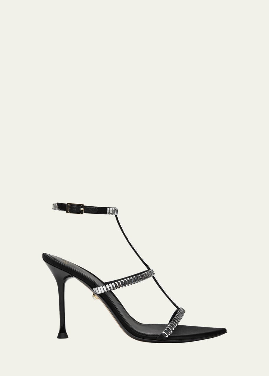 Alevi Lisa Crystal T-Strap Sandals - Bergdorf Goodman