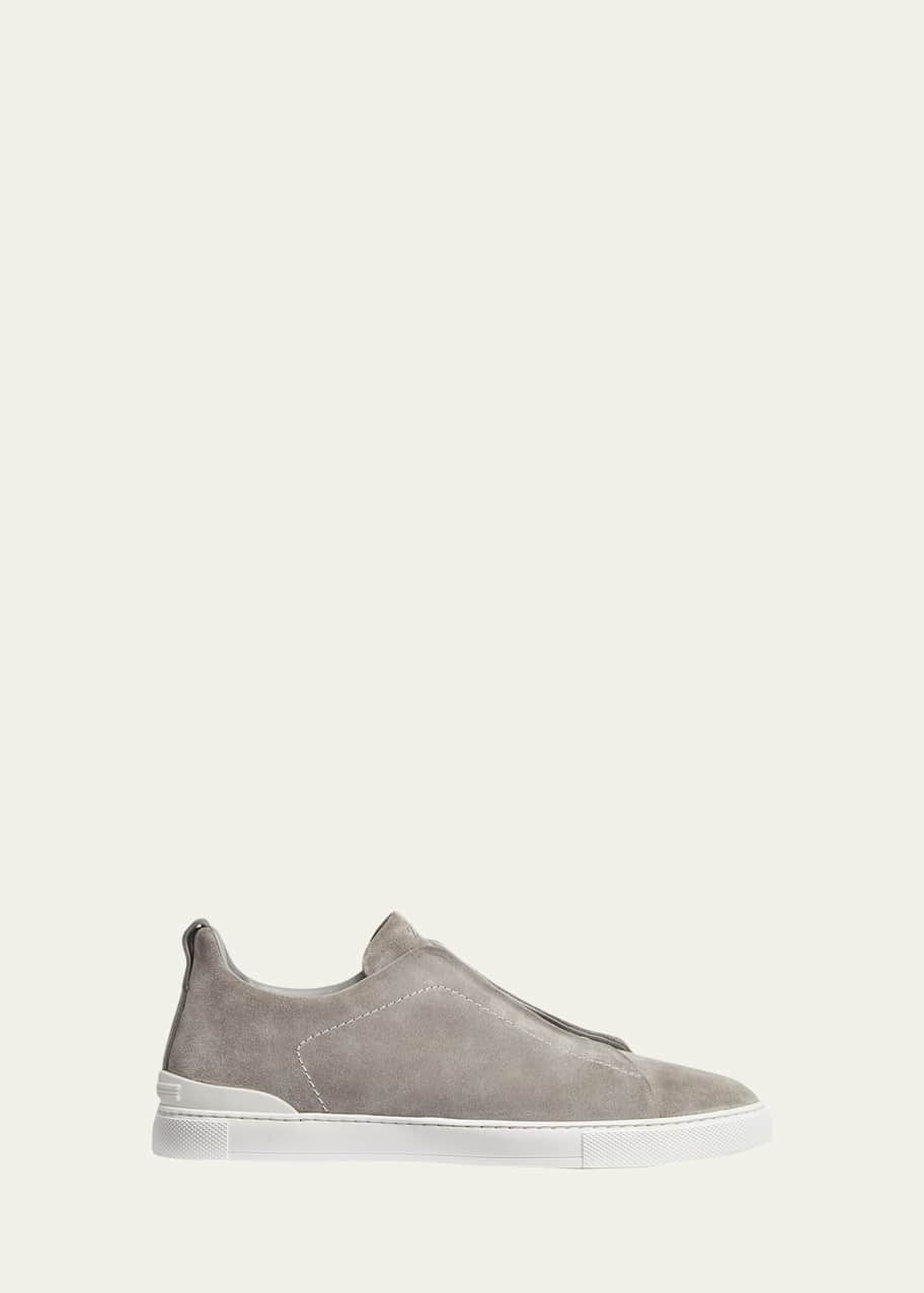 ZEGNA Men's Triple Stitch Suede Sneakers - Bergdorf Goodman