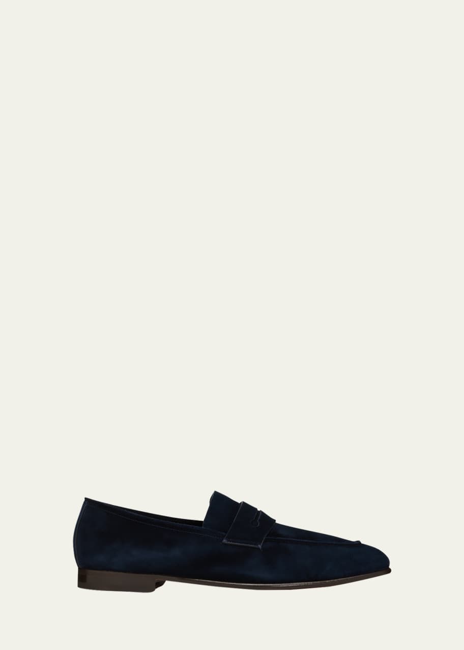 Image 1 of 1: Men's Suede Penny Loafers